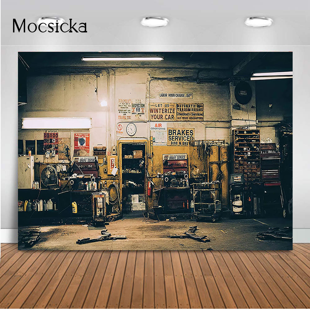 Workshop Tools Background - Retro Sửa Chữa Xe Phông Nền