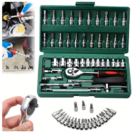 Workshop Tools Car - 46pc 1/4 inch Ratchet Wrench Set