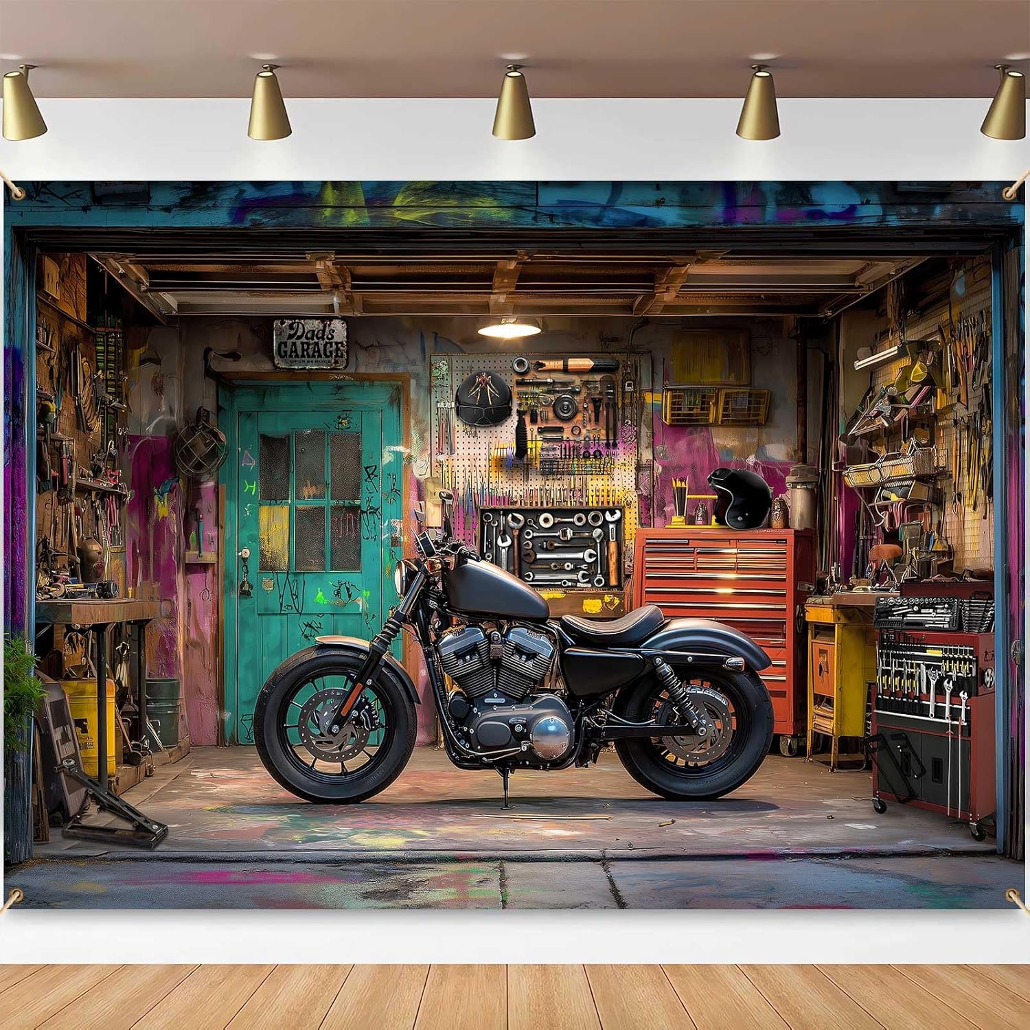 Motorcycle Garage Photography  - đánh giá và giá Workshop Tools Background
